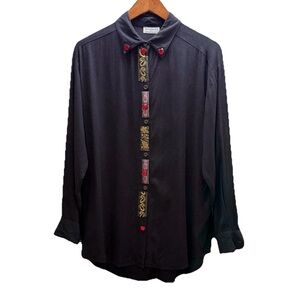 vintage Sostanza Contemporary Apparel button-up Shirt, Black, Sz L